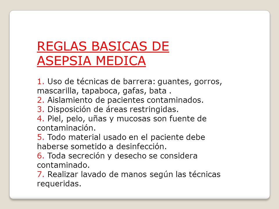 concepto de asepsia medica y quirurgica